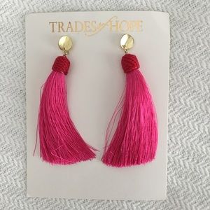 Pink Tassel Earrings